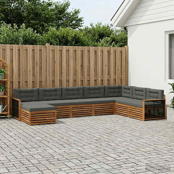 Set de canapele de exterior cu pernă 8 pcs Natural și Antracit WALTI