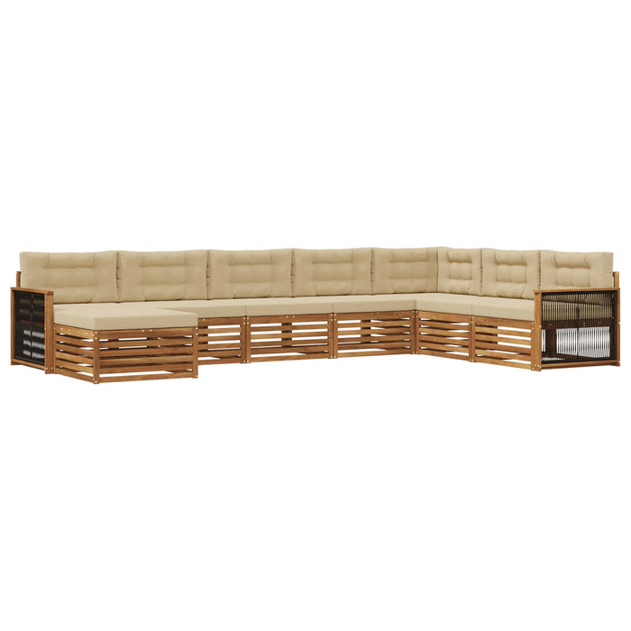 Set de canapele de exterior cu pernă 8 pcs Natural și Bej WALTI