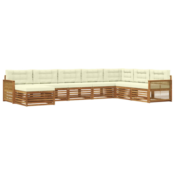 Set de canapele de exterior cu pernă 8 pcs Natural și Crem WALTI