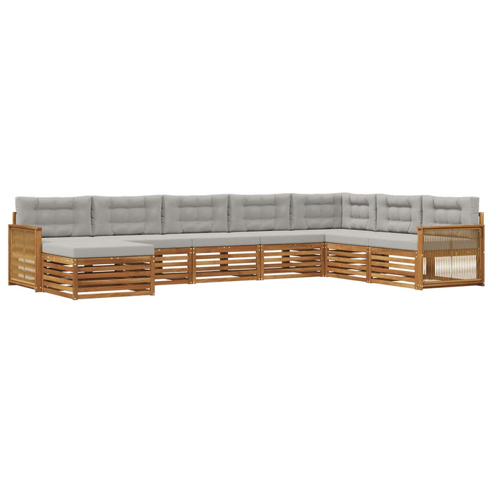Set de canapele de exterior 8 pcs Natural și gri deschis WALTI