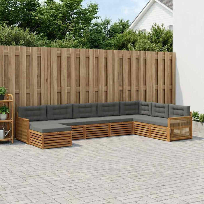 Set de canapele de exterior cu pernă 8 pcs Natural și Antracit WALTI