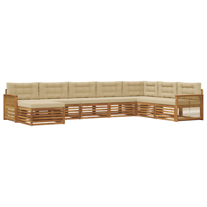 Set de canapele de exterior cu pernă 8 pcs Natural și Bej WALTI