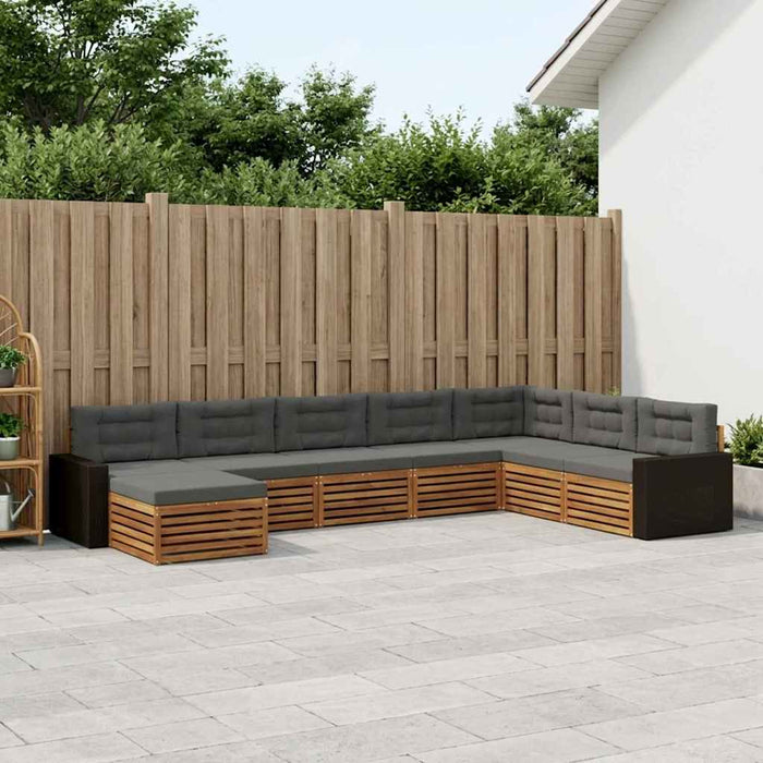Set de canapele de exterior cu pernă 8 pcs Natural și Antracit WALTI