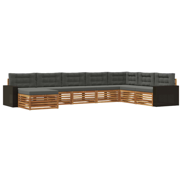 Set de canapele de exterior cu pernă 8 pcs Natural și Antracit WALTI