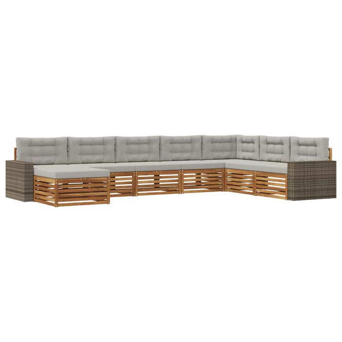 Set de canapele de exterior 8 pcs Natural și gri deschis WALTI