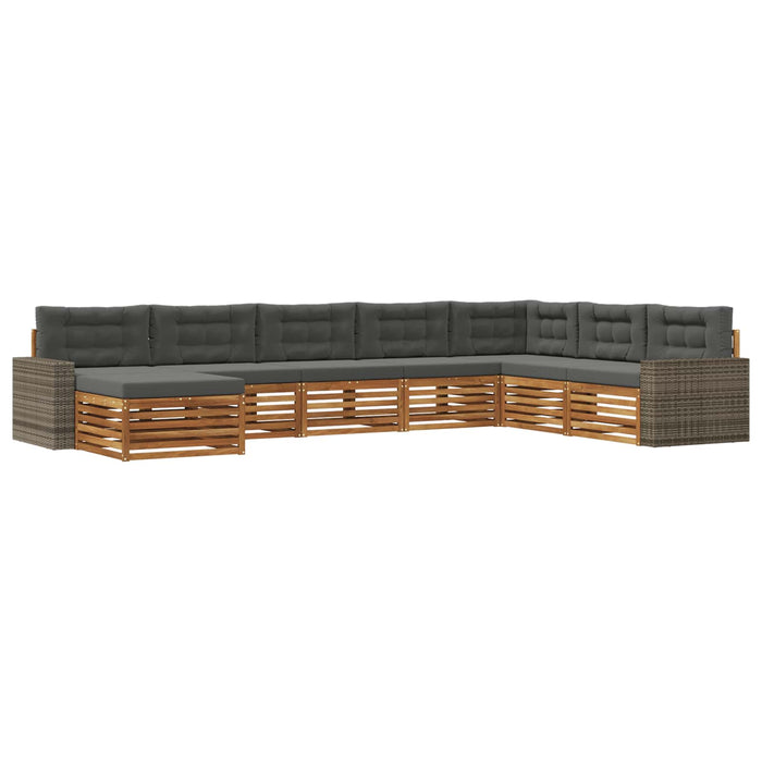 Set de canapele de exterior cu pernă 8 pcs Natural și Antracit WALTI