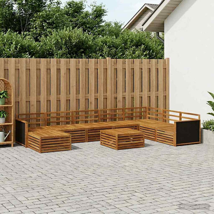 Set de canapele de exterior 9 pcs natural Lemn Solid de Acacia WALTI