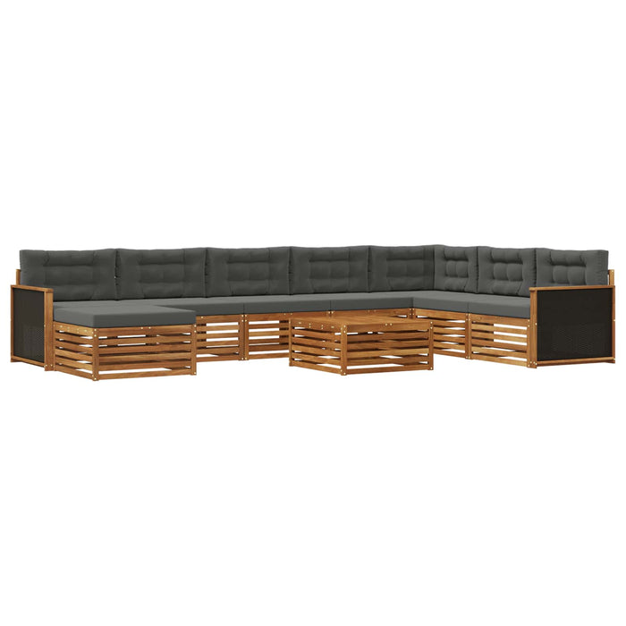 Set de canapele de exterior cu pernă 9 pcs Natural și Antracit WALTI