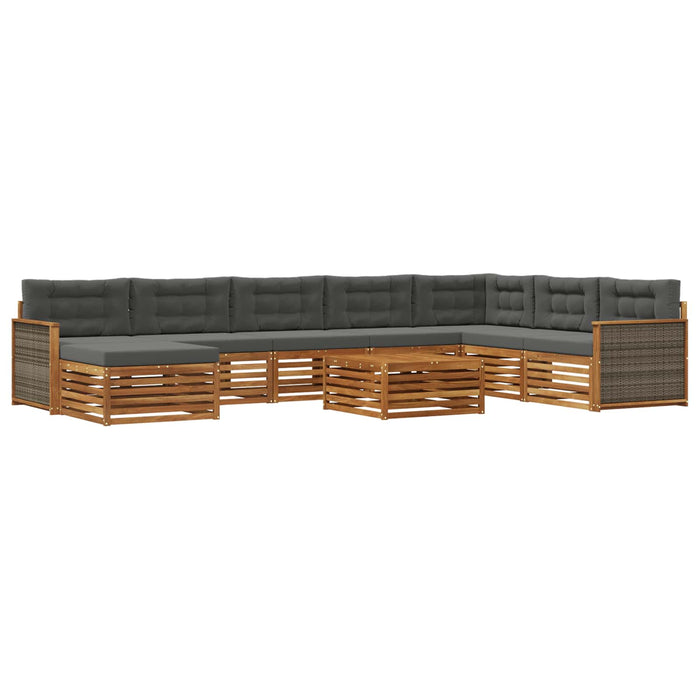 Set de canapele de exterior cu pernă 9 pcs Natural și Antracit WALTI