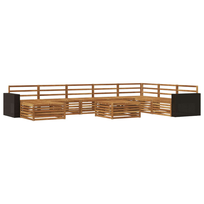 Set de canapele de exterior 9 pcs natural Lemn Solid de Acacia WALTI