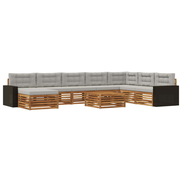 Set de canapele de exterior 9 pcs Natural și gri deschis WALTI