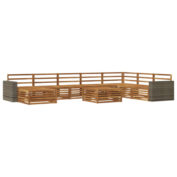 Set de canapele de exterior 9 pcs natural Lemn Solid de Acacia WALTI