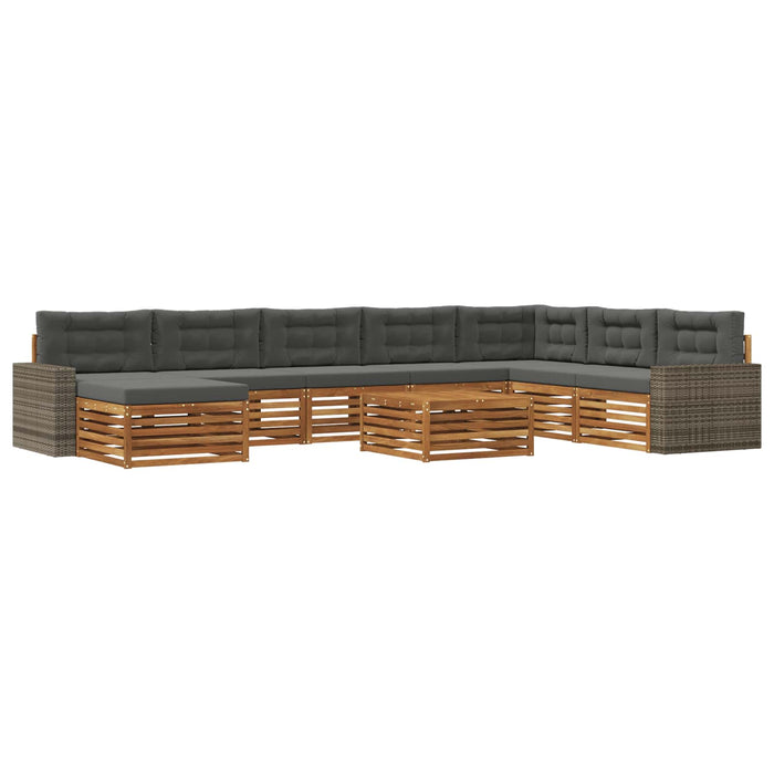 Set de canapele de exterior cu pernă 9 pcs Natural și Antracit WALTI