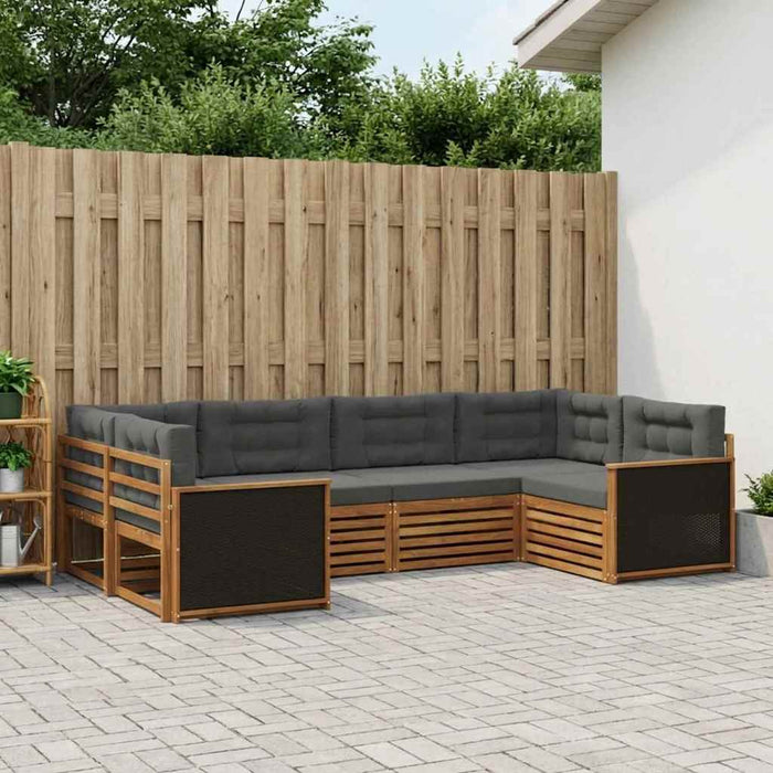 Set de canapele de exterior cu pernă 6 pcs Natural și Antracit WALTI