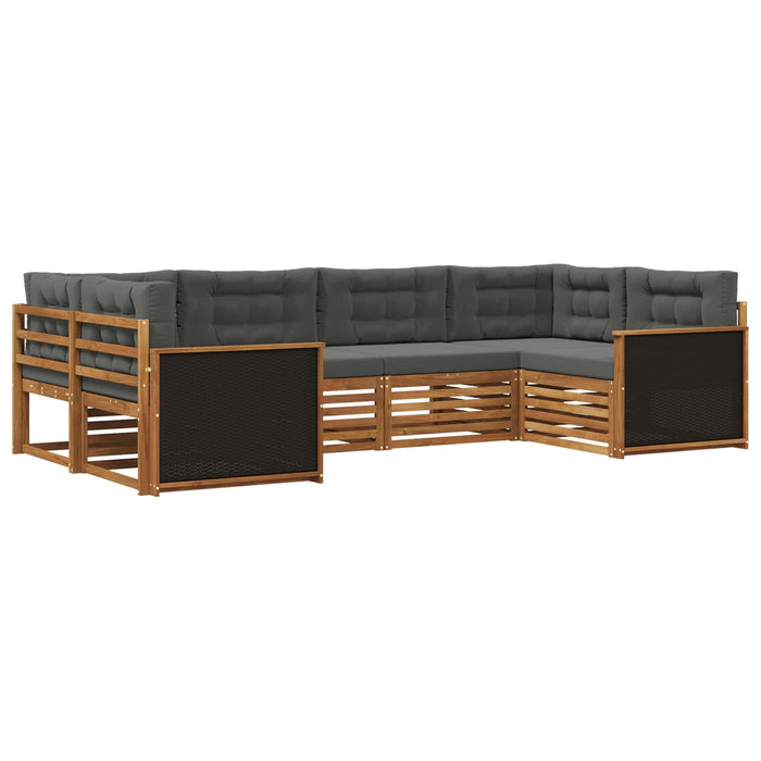 Set de canapele de exterior cu pernă 6 pcs Natural și Antracit WALTI