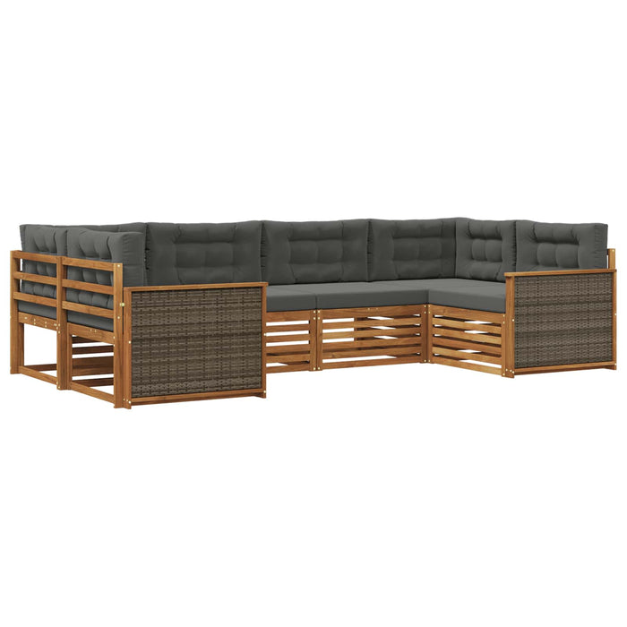 Set de canapele de exterior cu pernă 6 pcs Natural și Antracit WALTI