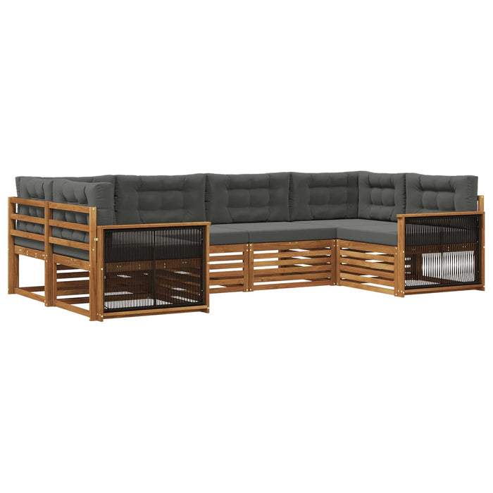 Set de canapele de exterior cu pernă 6 pcs Natural și Antracit WALTI