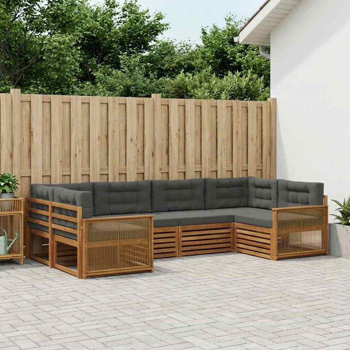 Set de canapele de exterior cu pernă 6 pcs Natural și Antracit WALTI