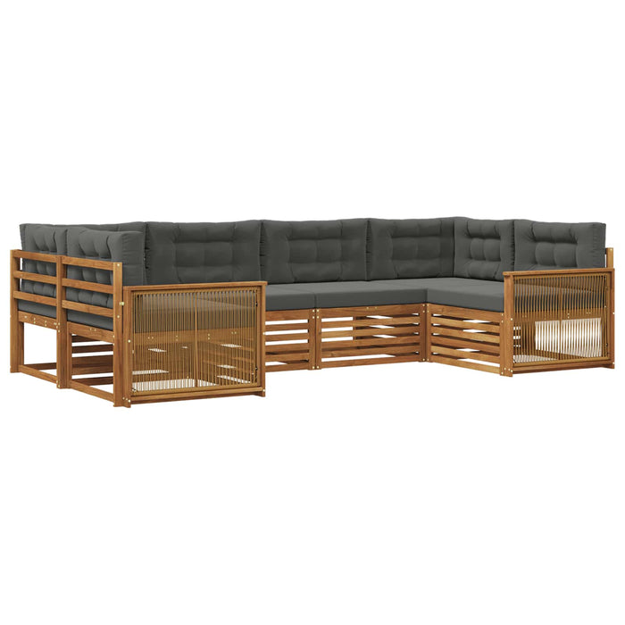 Set de canapele de exterior cu pernă 6 pcs Natural și Antracit WALTI