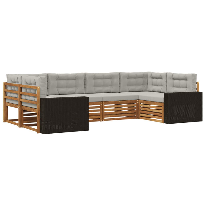 Set de canapele de exterior 6 pcs Natural și gri deschis WALTI
