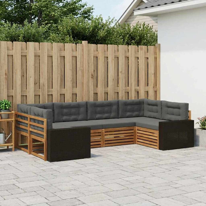Set de canapele de exterior cu pernă 6 pcs Natural și Antracit WALTI