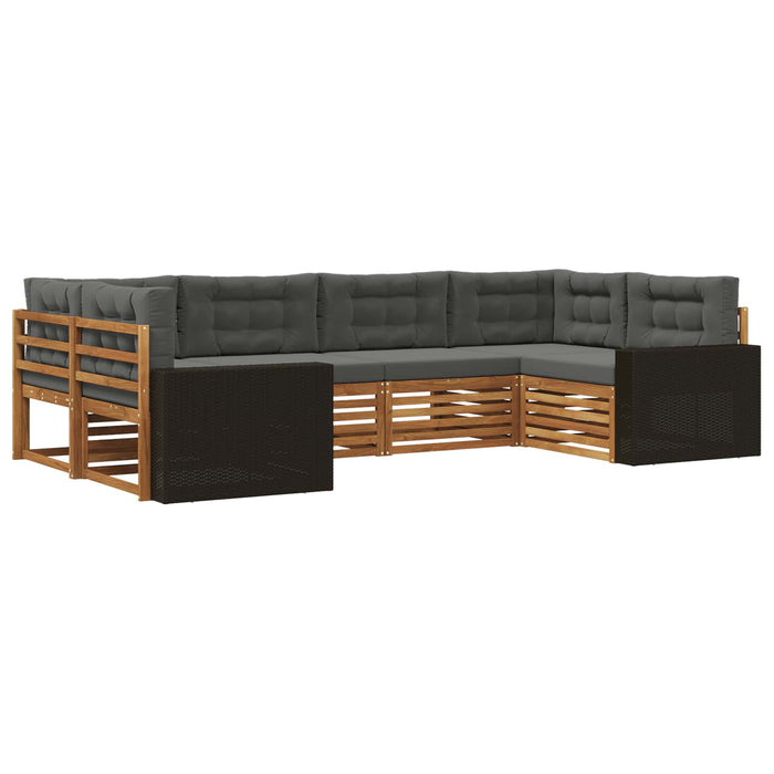 Set de canapele de exterior cu pernă 6 pcs Natural și Antracit WALTI