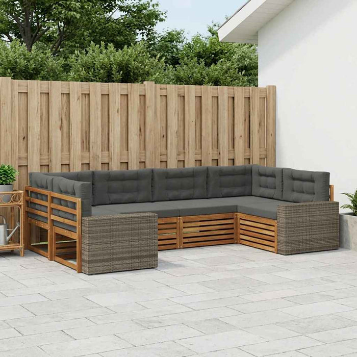 Set de canapele de exterior cu pernă 6 pcs Natural și Antracit WALTI