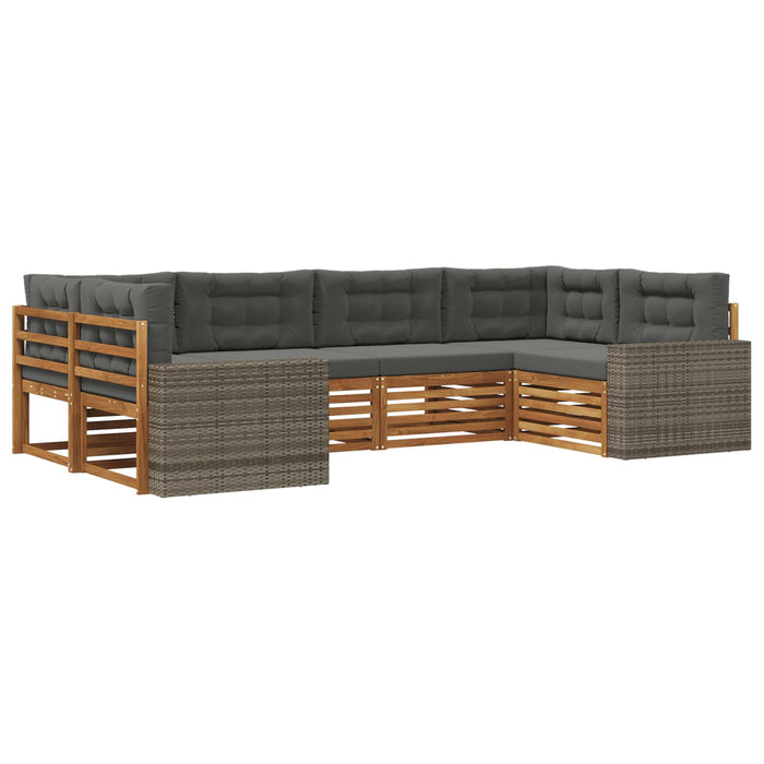 Set de canapele de exterior cu pernă 6 pcs Natural și Antracit WALTI