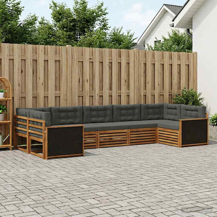 Set de canapele de exterior cu pernă 7 pcs Natural și Antracit WALTI
