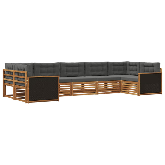 Set de canapele de exterior cu pernă 7 pcs Natural și Antracit WALTI