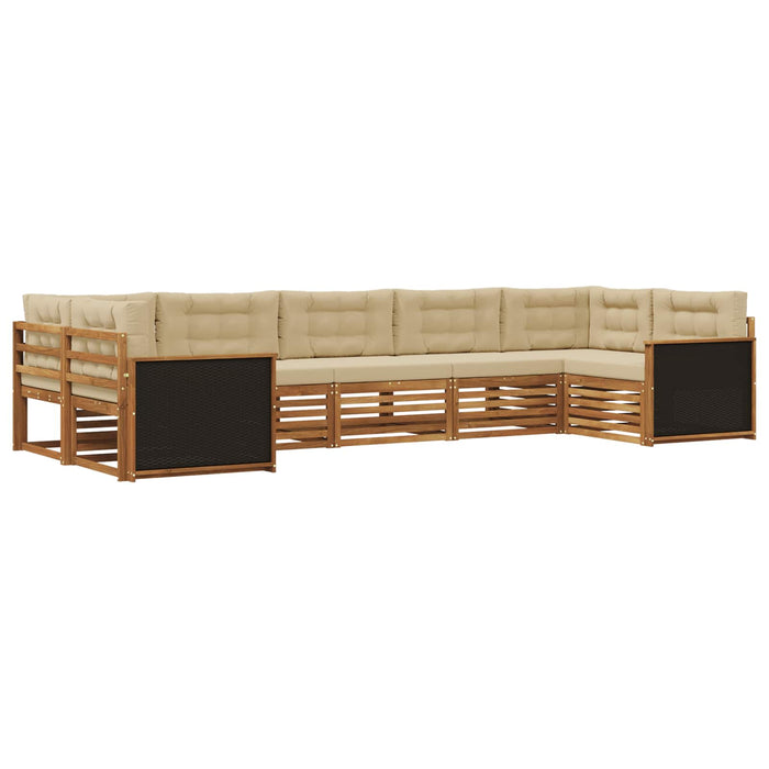Set de canapele de exterior cu pernă 7 pcs Natural și Bej WALTI