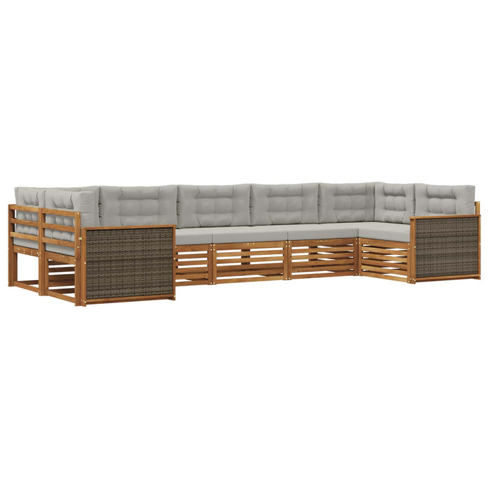 Set de canapele de exterior 7 pcs Natural și gri deschis WALTI