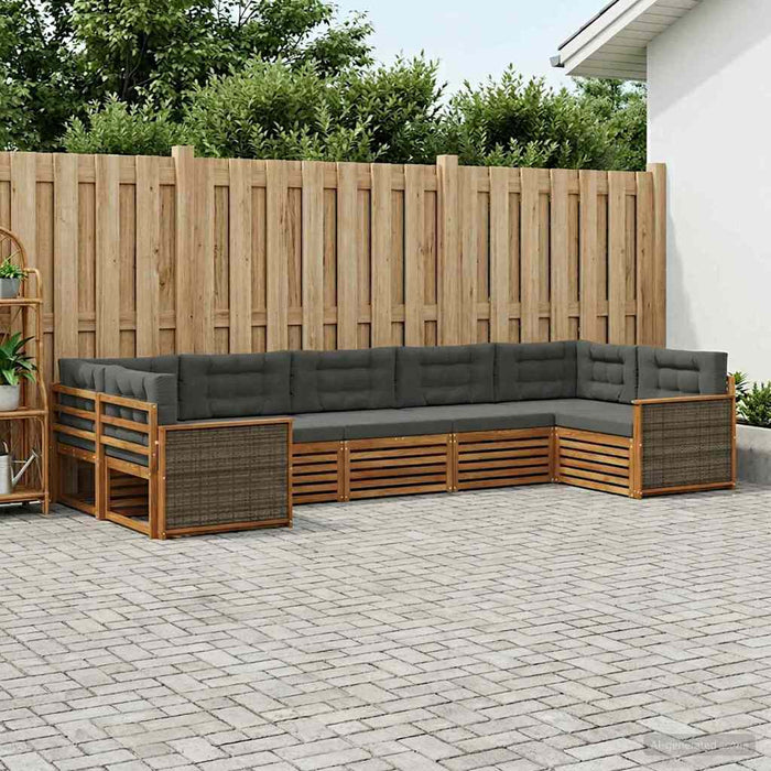 Set de canapele de exterior cu pernă 7 pcs Natural și Antracit WALTI