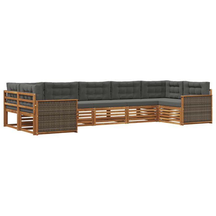 Set de canapele de exterior cu pernă 7 pcs Natural și Antracit WALTI