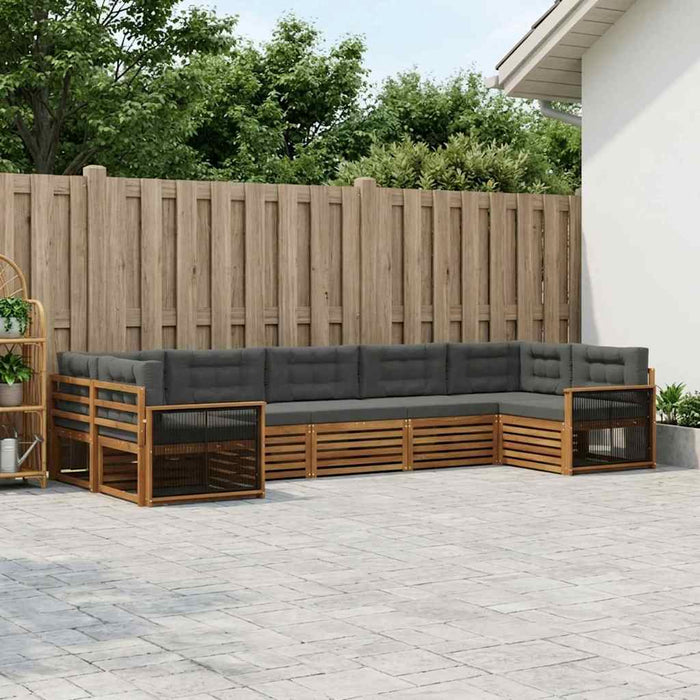 Set de canapele de exterior cu pernă 7 pcs Natural și Antracit WALTI