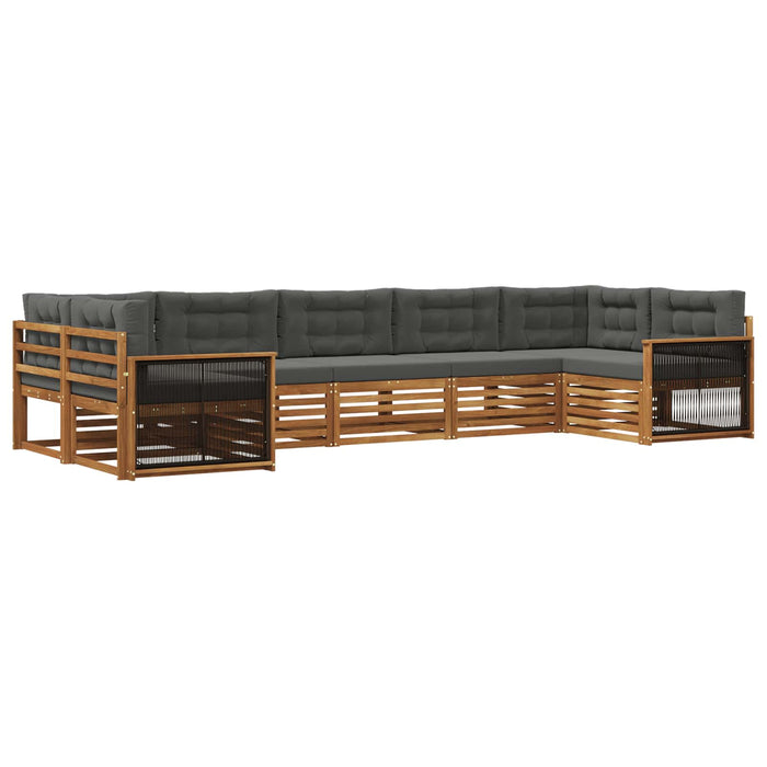 Set de canapele de exterior cu pernă 7 pcs Natural și Antracit WALTI