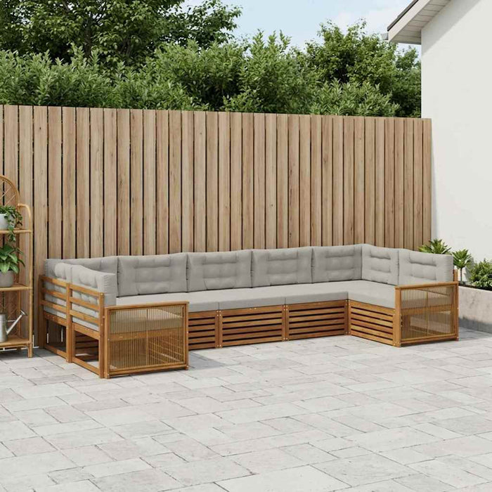 Set de canapele de exterior 7 pcs Natural și gri deschis WALTI