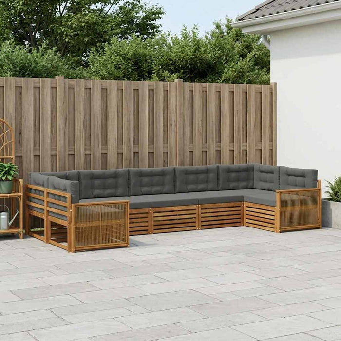 Set de canapele de exterior cu pernă 7 pcs Natural și Antracit WALTI