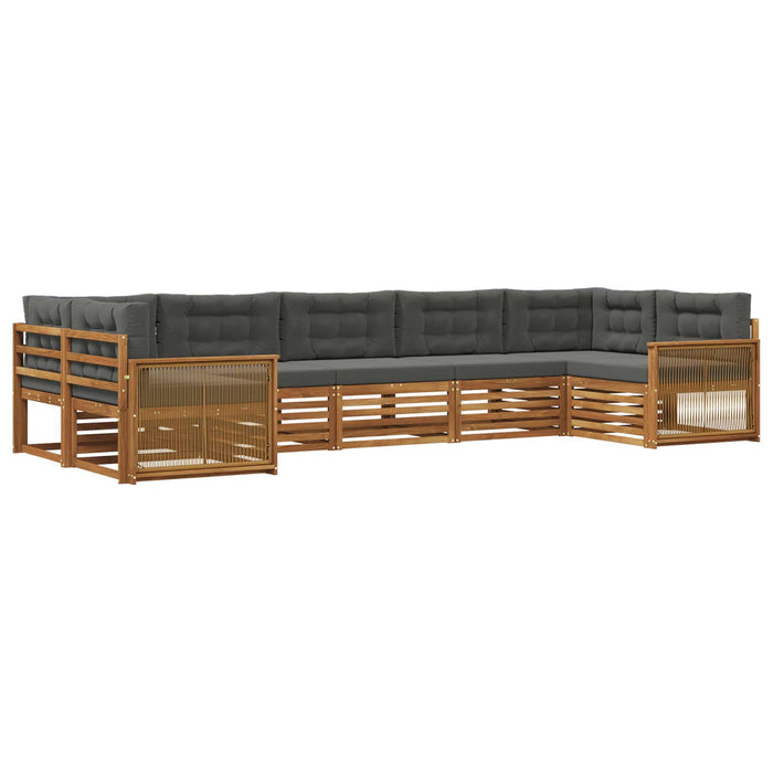 Set de canapele de exterior cu pernă 7 pcs Natural și Antracit WALTI
