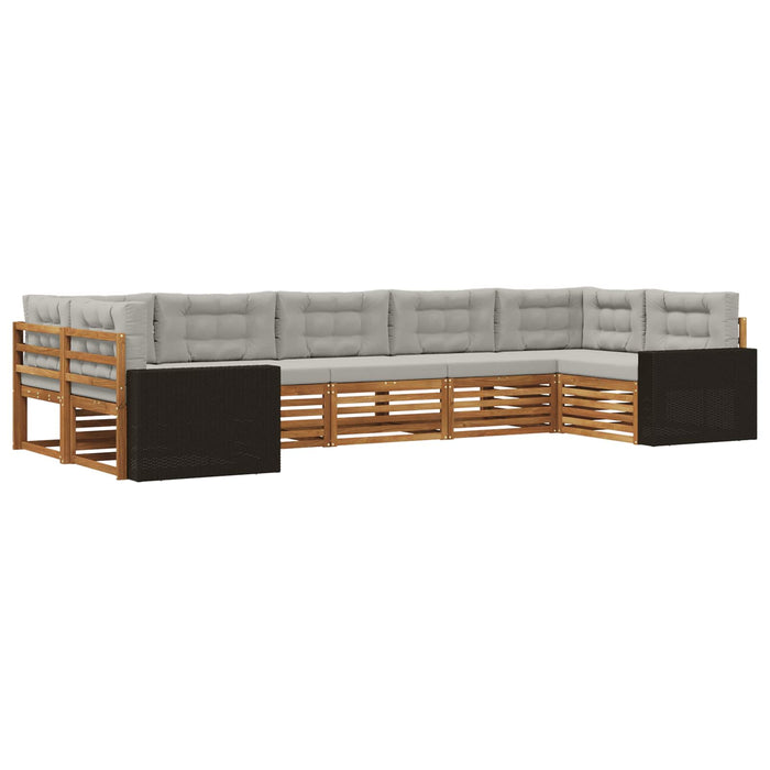 Set de canapele de exterior 7 pcs Natural și gri deschis WALTI