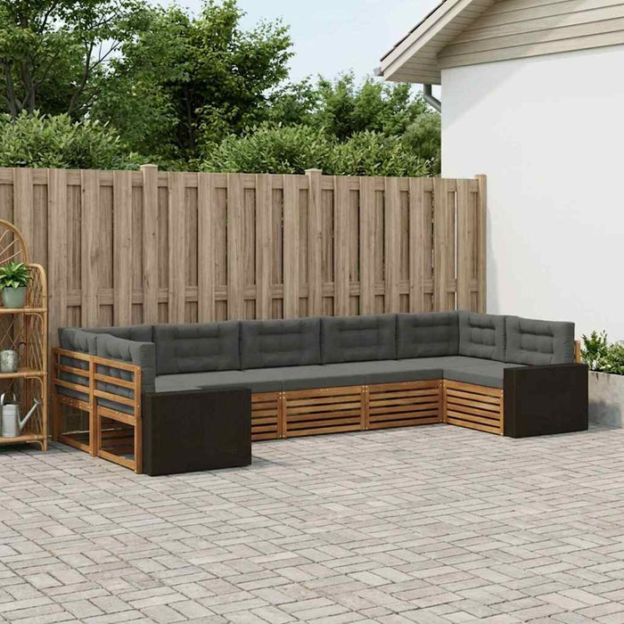 Set de canapele de exterior cu pernă 7 pcs Natural și Antracit WALTI
