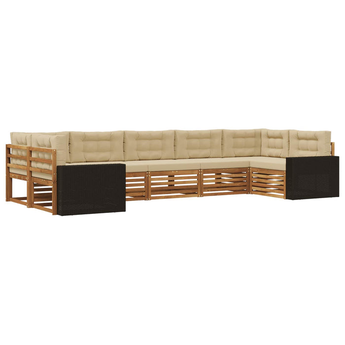Set de canapele de exterior 7 pcs Natural și Bej WALTI