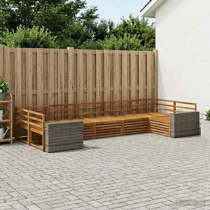 Set de canapele de exterior 7 pcs natural WALTI