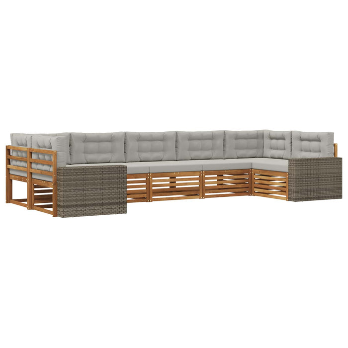 Set de canapele de exterior 7 pcs Natural și gri deschis WALTI