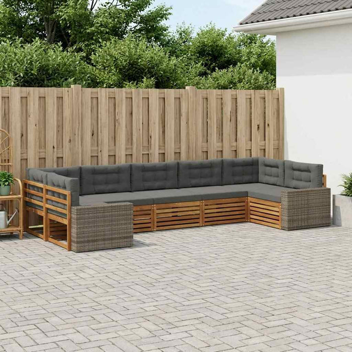 Set de canapele de exterior cu pernă 7 pcs Natural și Antracit WALTI