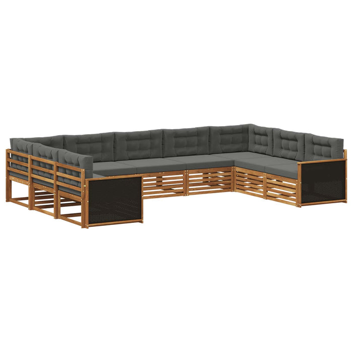 Set de canapele de exterior cu pernă 9 pcs Natural și Antracit WALTI