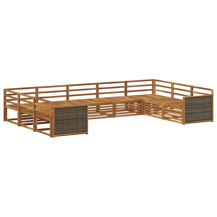 Set de canapele de exterior 9 pcs natural Lemn Solid de Acacia WALTI