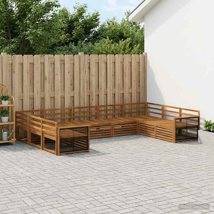 Set de canapele de exterior 9 pcs natural Lemn Solid de Acacia WALTI