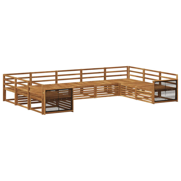 Set de canapele de exterior 9 pcs natural Lemn Solid de Acacia WALTI
