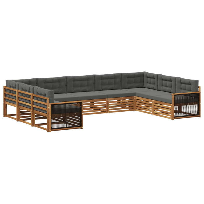 Set de canapele de exterior cu pernă 9 pcs Natural și Antracit WALTI